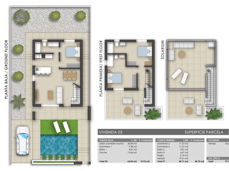 3 sovrum Villa till salu i Pilar de la Horadada med pool - 489 000 € (Ref: 9738100)