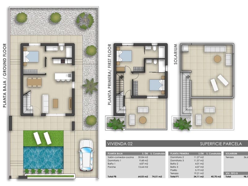 3 sovrum Villa till salu i Pilar de la Horadada med pool - 489 000 € (Ref: 9738100)