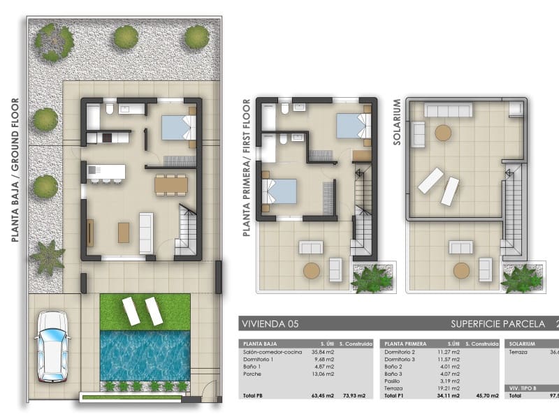 3 sovrum Villa till salu i Pilar de la Horadada med pool - 489 000 € (Ref: 9738100)