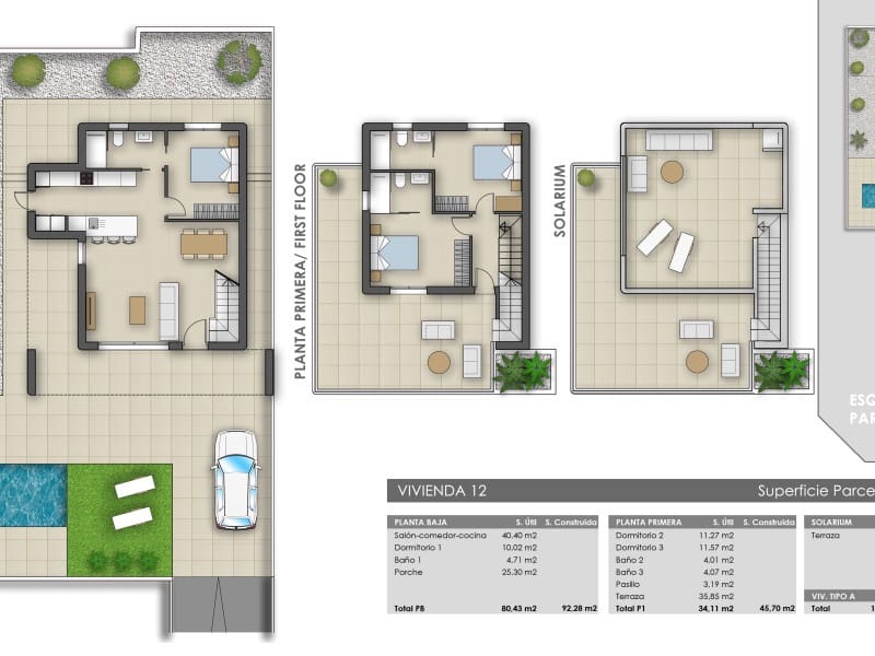 3 sovrum Villa till salu i Pilar de la Horadada med pool - 489 000 € (Ref: 9738100)