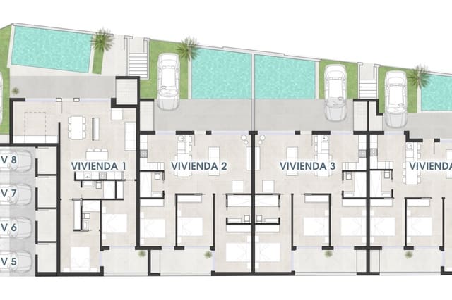 3 makuuhuone Bungalow myytävänä paikassa Los Peñascos - El Salero - Los Imbernones, San Pedro del Pinatar mukana uima-altaan - 409 000 € (Ref: 9738135)