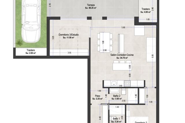 3 makuuhuone Bungalow myytävänä paikassa Los Peñascos - El Salero - Los Imbernones, San Pedro del Pinatar mukana uima-altaan - 409 000 € (Ref: 9738135)