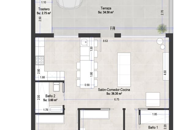 3 makuuhuone Bungalow myytävänä paikassa Los Peñascos - El Salero - Los Imbernones, San Pedro del Pinatar mukana uima-altaan - 409 000 € (Ref: 9738135)