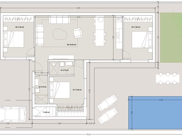 3 chambre Villa/Maison à vendre à Roldan, Torre-Pacheco avec piscine - 379 950 € (Ref: 9738244)