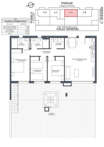 3 makuuhuone Huoneisto myytävänä paikassa Benijófar - 354 000 € (Ref: 9740317)