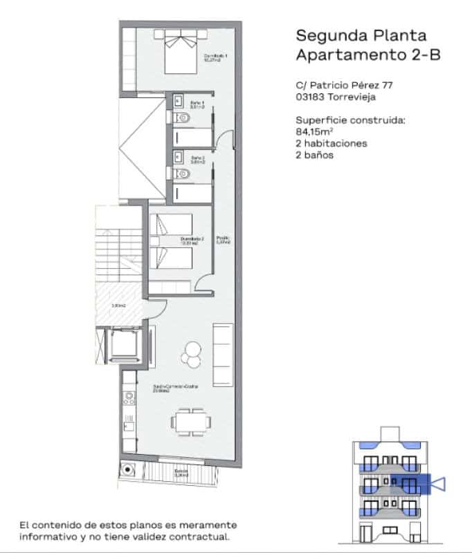 2 quarto Apartamento para venda em Torrevieja - 309 000 € (Ref: 9740419)