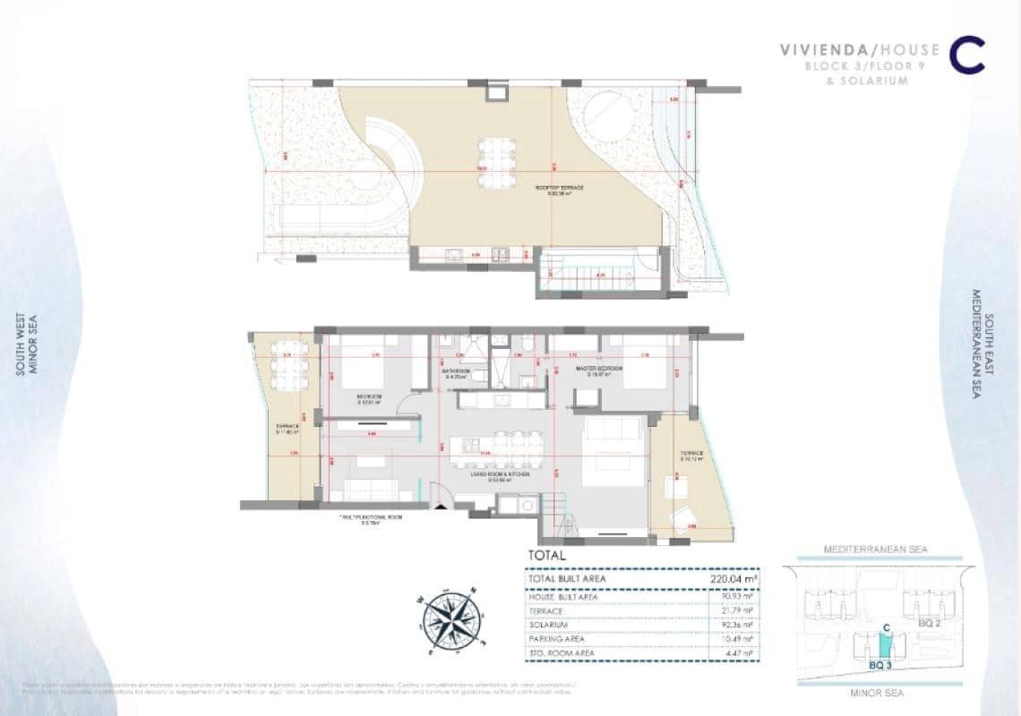 2 quarto Apartamento para venda em La Manga del Mar Menor com piscina - 950 000 € (Ref: 9740532)