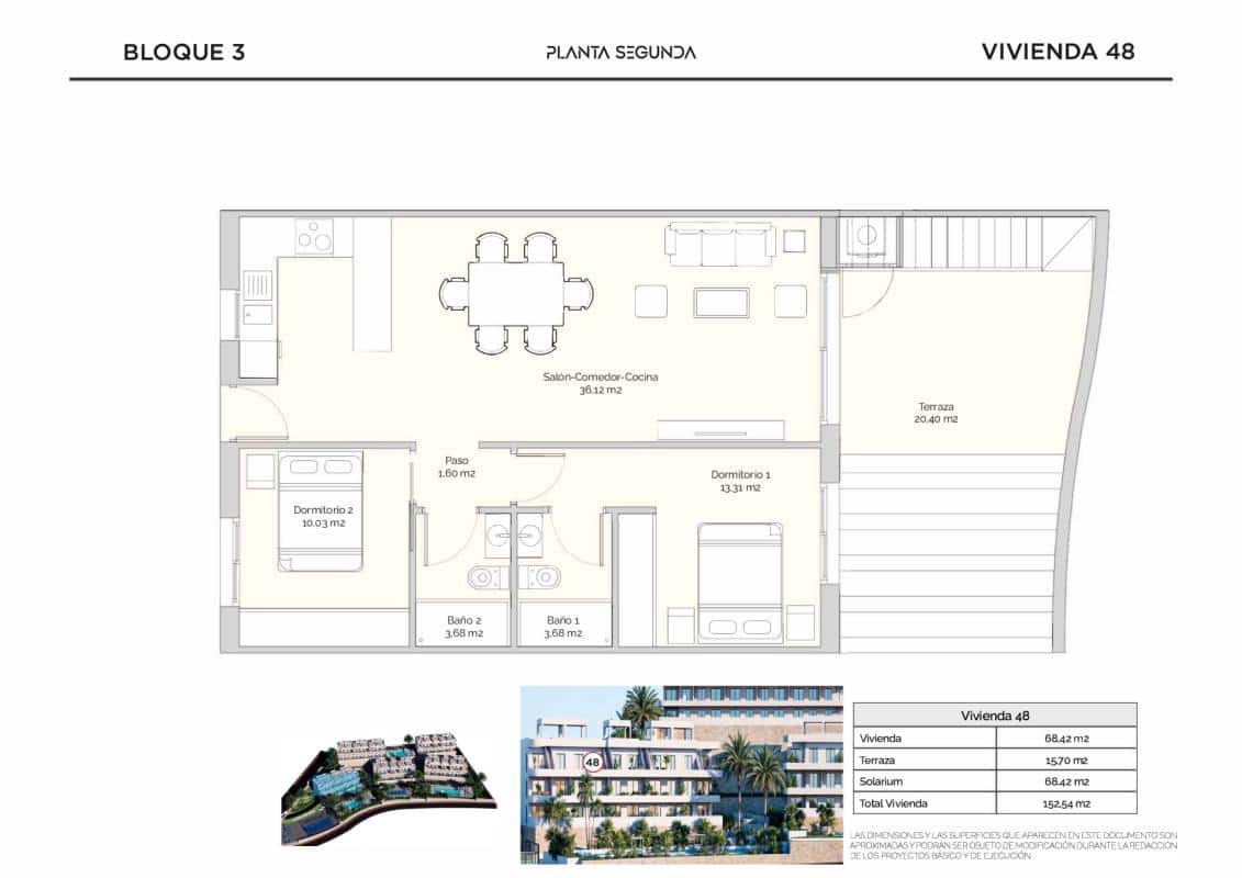 Apartamento de 2 habitaciones en Finestrat en venta con piscina - 381.500 € (Ref: 9741384)