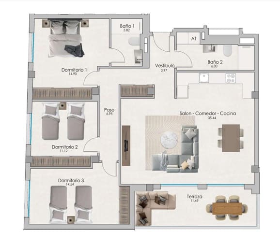3 soverom Leilighet til salgs i Norte, Santa Pola med svømmebasseng - € 315 000 (Ref: 9755166)