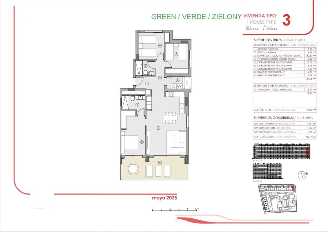 3 quarto Apartamento para venda em Torrevieja com piscina - 404 000 € (Ref: 9783802)