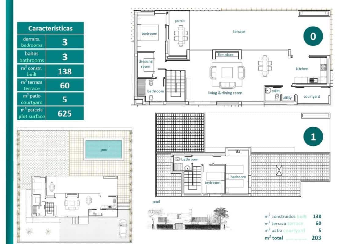 2 makuuhuone Omakotitalo myytävänä paikassa Avileses mukana uima-altaan - 298 000 € (Ref: 9783809)
