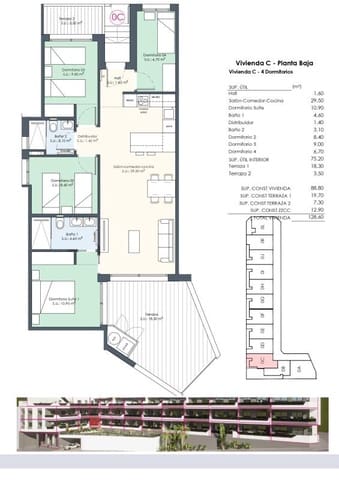 4 soveværelse Lejlighed til salg i Benijófar med swimmingpool - € 339.000 (Ref: 9872244)