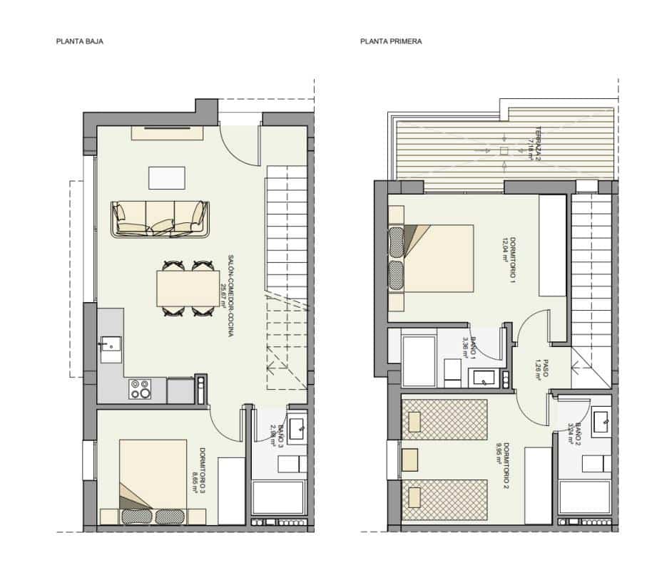 3 soveværelse Byhus til salg i Gran Alacant med swimmingpool - € 350.000 (Ref: 9880128)