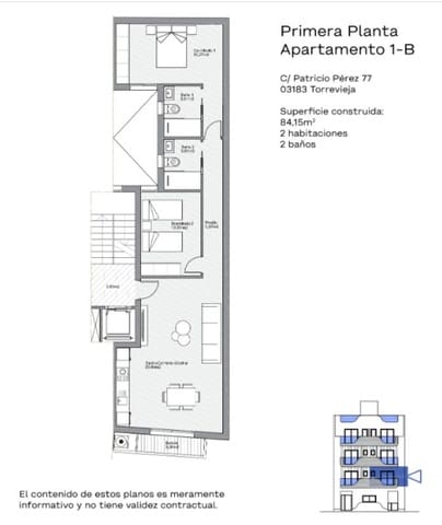 2 slaapkamer Appartement te koop in Parque de las Naciones, Torrevieja - € 259.000 (Ref: 9880132)