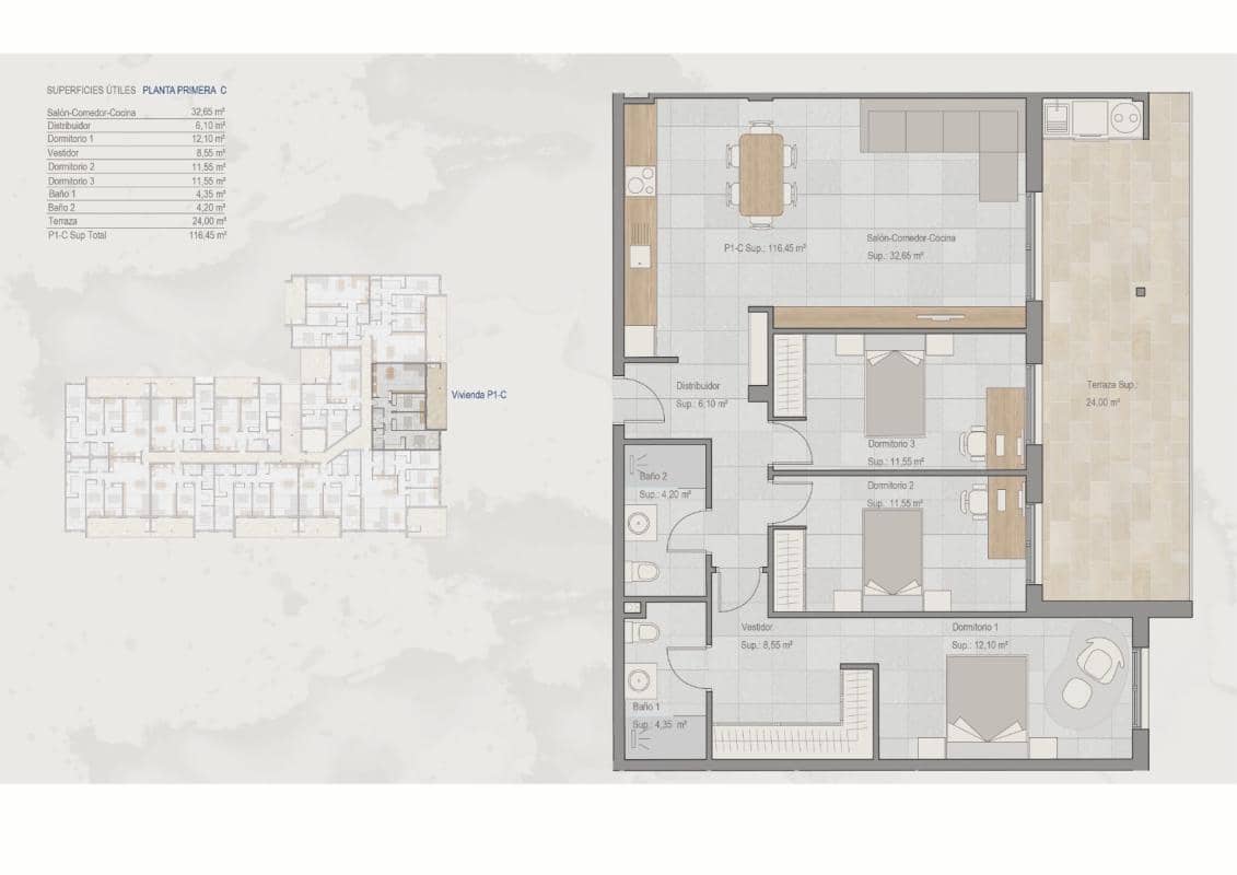 3 soveværelse Lejlighed til salg i Torre-Pacheco med swimmingpool - € 199.000 (Ref: 9880142)