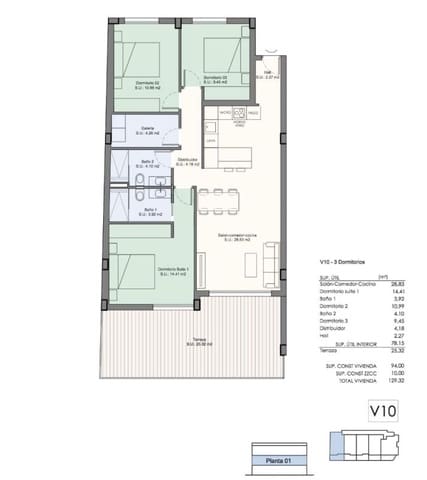 3 sovrum Lägenhet till salu i Benijófar med pool - 328 000 € (Ref: 9880144)