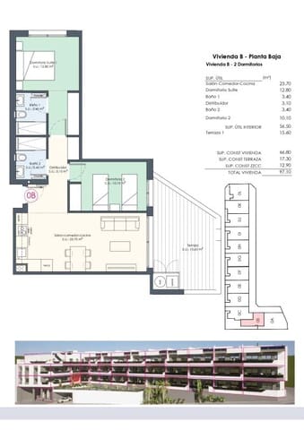 3 sovrum Lägenhet till salu i Benijófar med pool - 328 000 € (Ref: 9880144)