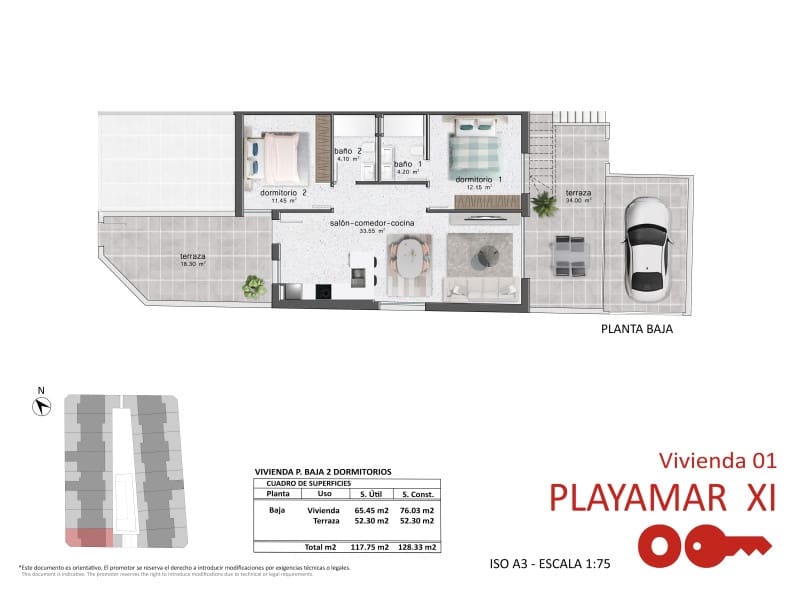 3 camera da letto Appartamento in vendita in Pilar de la Horadada con piscina - 395.900 € (Rif: 9880158)