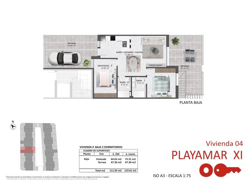 3 camera da letto Appartamento in vendita in Pilar de la Horadada con piscina - 395.900 € (Rif: 9880158)