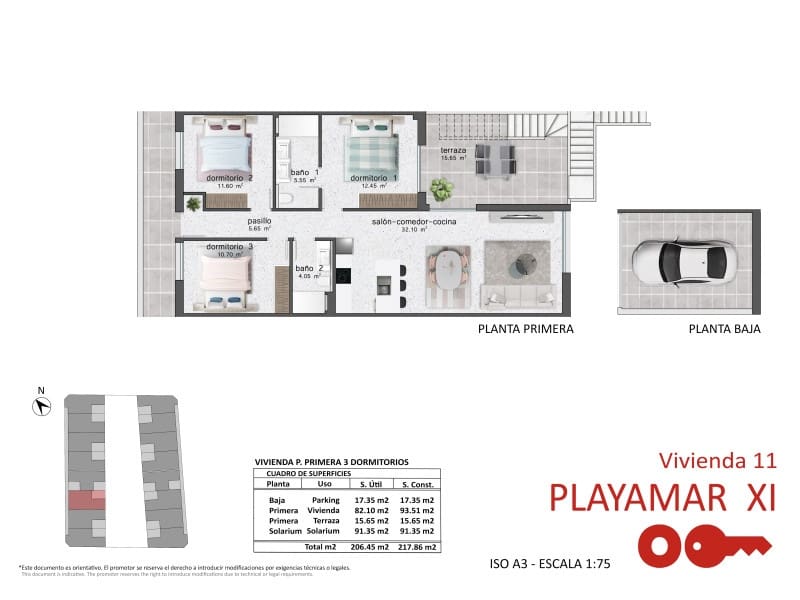 3 camera da letto Appartamento in vendita in Pilar de la Horadada con piscina - 395.900 € (Rif: 9880158)