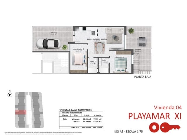 3 chambre Appartement à vendre à Pilar de la Horadada ciudad, Pilar de la Horadada avec piscine - 395 900 € (Ref: 9880158)