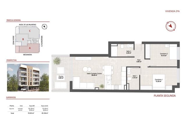 2 soverom Leilighet til salgs i Lo Pagan, San Pedro del Pinatar med svømmebasseng - € 229 900 (Ref: 9899899)