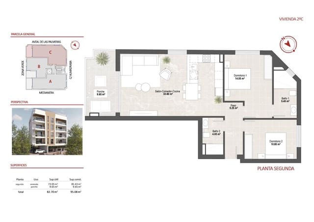 2 soverom Leilighet til salgs i Lo Pagan, San Pedro del Pinatar med svømmebasseng - € 229 900 (Ref: 9899899)