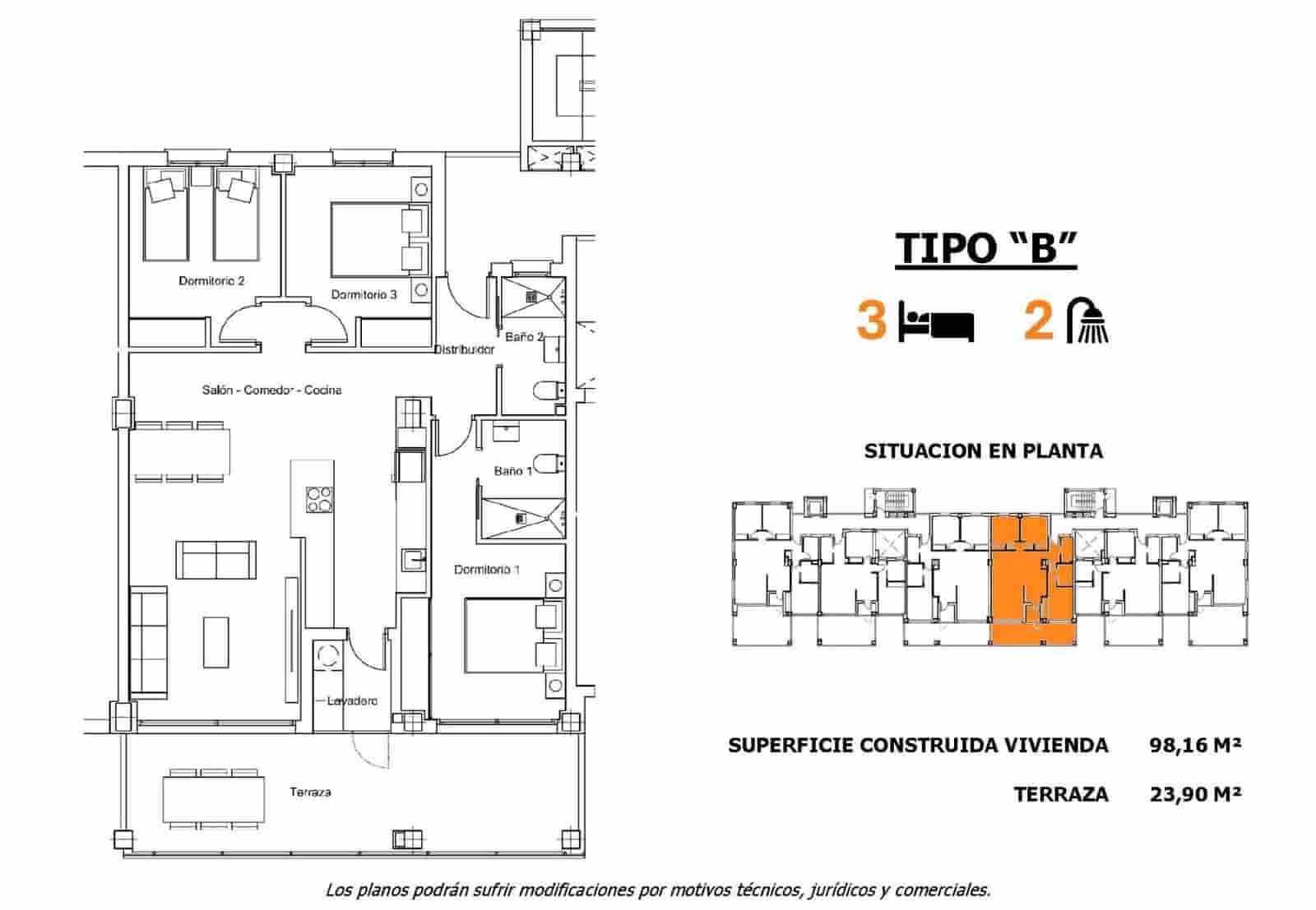 3 slaapkamer Appartement te koop in San Miguel de Salinas met zwembad - € 322.000 (Ref: 9960273)
