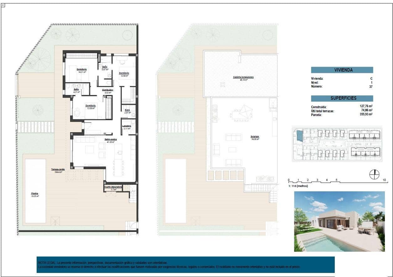 3 bedroom Villa for sale in Los Alcazares with pool - € 599,000 (Ref: 9960484)