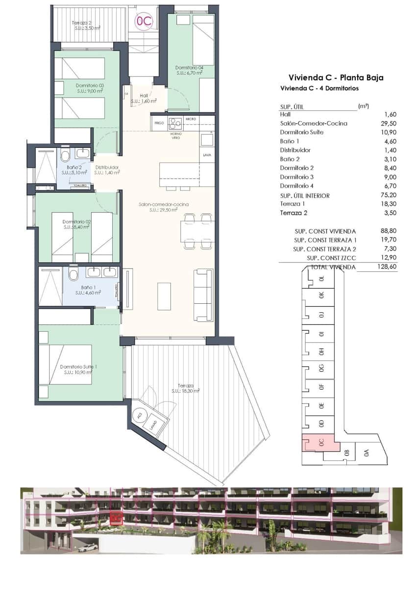 4 soveværelse Lejlighed til salg i Benijofar med swimmingpool - € 308.000 (Ref: 9960487)