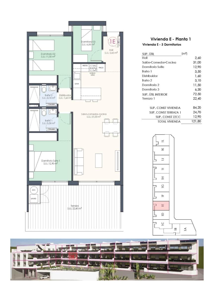 3 soveværelse Lejlighed til salg i Benijofar med swimmingpool - € 339.000 (Ref: 9960587)