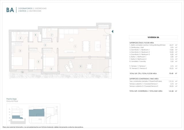 3 soveværelse Lejlighed til salg i Benijófar med swimmingpool - € 350.000 (Ref: 9960622)
