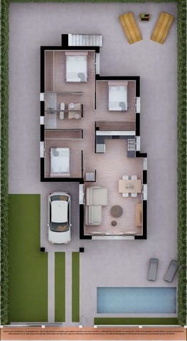 3 slaapkamer Villa te koop in Las Lomas de Rame - Bahía Bella, Los Alcázares - € 397.650 (Ref: 9960815)