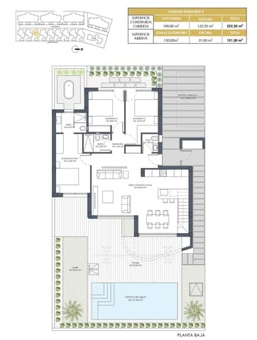 Chalet de 3 habitaciones en Las Lomas de Rame - Bahía Bella, Los Alcázares en venta con piscina - 599.000 € (Ref: 9960946)
