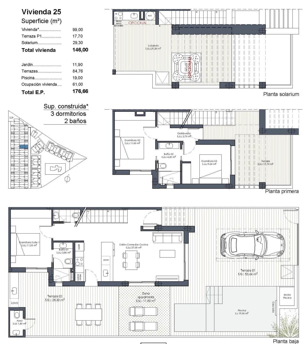 3 soveværelse Villa til salg i Los Alcazares med swimmingpool - € 469.000 (Ref: 9960947)