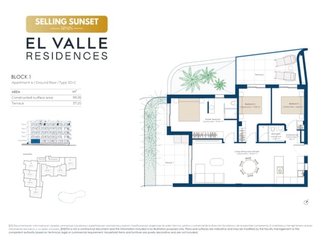 3 soverom Leilighet til salgs i El Valle Golf Resort, Murcia by med svømmebasseng - € 299 000 (Ref: 9547003)