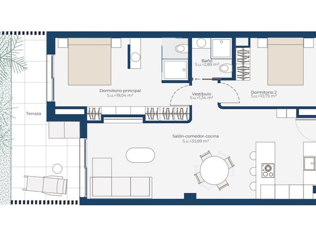 2 sovrum Lägenhet till salu i Baños y Mendigo, Murcia stad med pool - 299 000 € (Ref: 9547005)