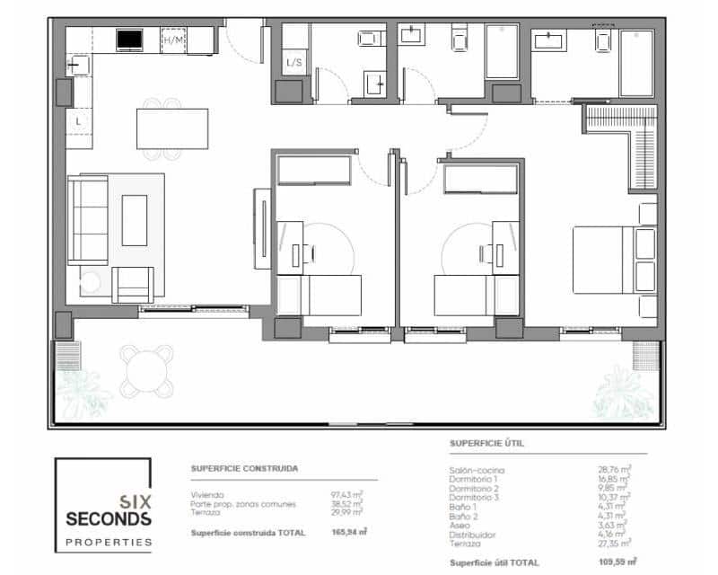 3 makuuhuone Huoneisto myytävänä paikassa Churra mukana uima-altaan 
autotalli - 338 900 € (Ref: 10084916)