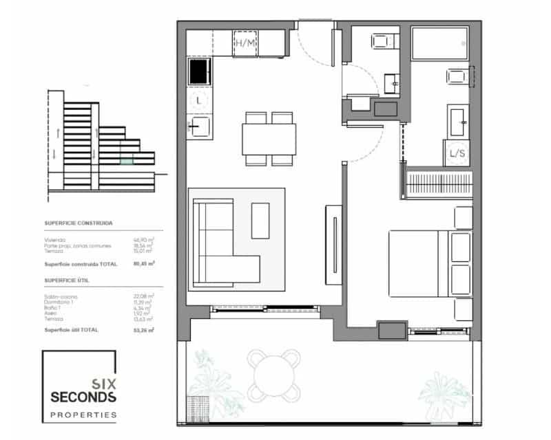 1 chambre Appartement à vendre à Churra avec piscine garage - 169 900 € (Ref: 10084917)