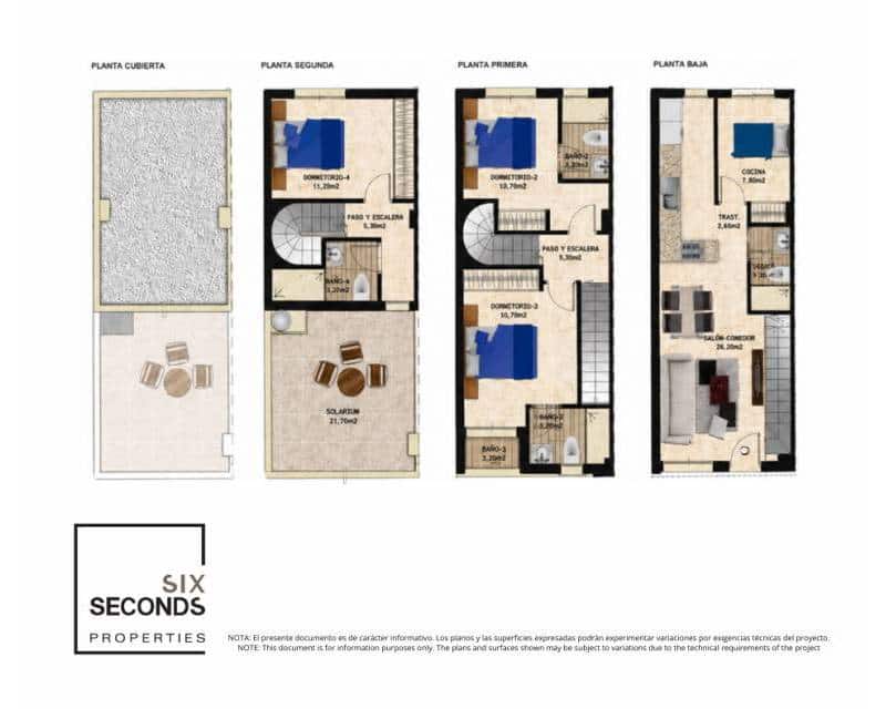 4 quarto Moradia em Banda para venda em Torrevieja com piscina garagem - 394 990 € (Ref: 10088495)