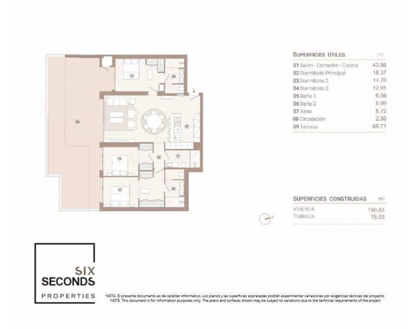Apartamento de 3 habitaciones en Las Colinas Golf en venta con piscina - 625.000 € (Ref: 10120987)