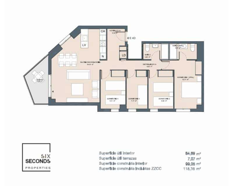 4 soveværelse Lejlighed til salg i Denia med swimmingpool garage - € 336.320 (Ref: 6390100)