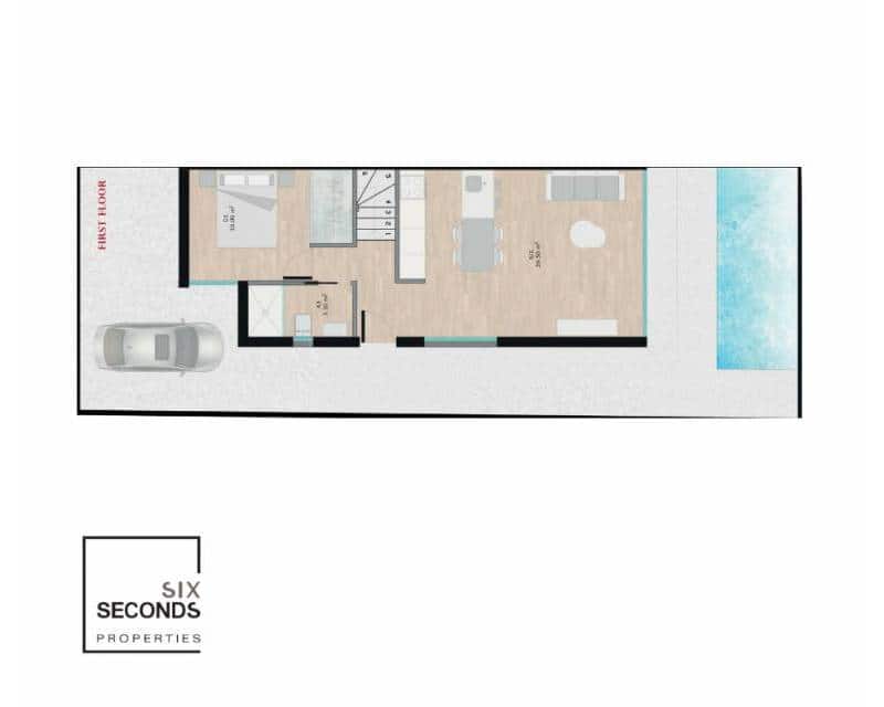 3 chambre Villa/Maison Semi-Mitoyenne à vendre à Santiago de la Ribera avec piscine - 369 950 € (Ref: 6711781)