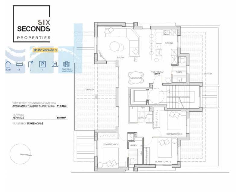 3 soveværelse Penthouse til salg i Torre-Pacheco med swimmingpool garage - € 475.900 (Ref: 6985900)