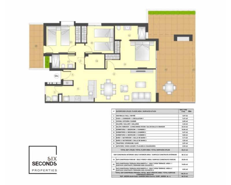 3 Zimmer Apartment zu verkaufen in Playa Flamenca mit Pool Garage - 522.000 € (Ref: 7029192)