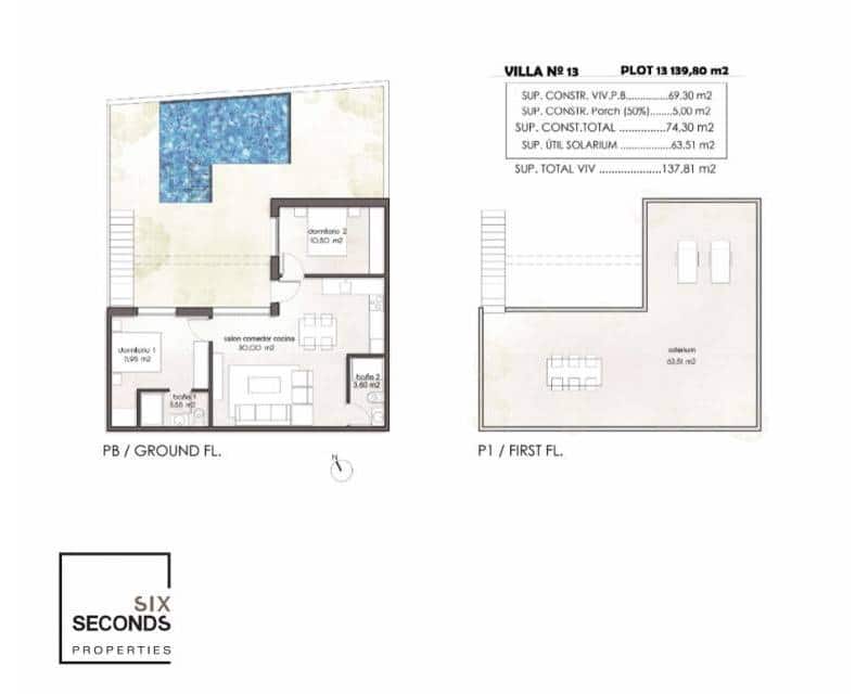 2 chambre Villa/Maison à vendre à Pilar de la Horadada - 315 900 € (Ref: 7106465)