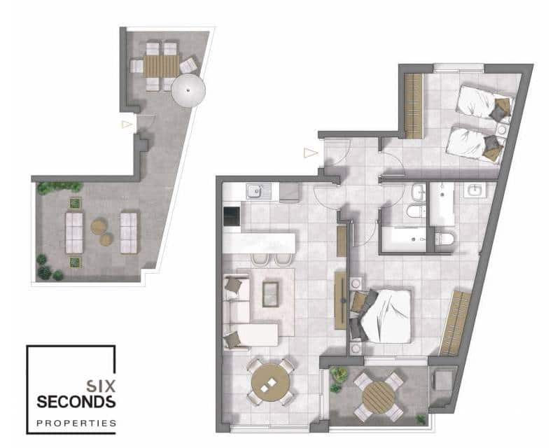 Ático de 2 habitaciones en Guardamar del Segura en venta con piscina garaje - 384.500 € (Ref: 7410704)