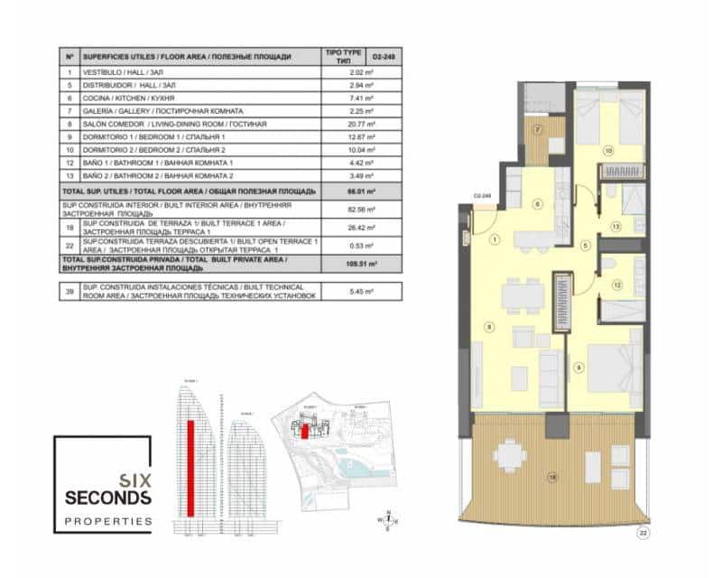 2 Zimmer Apartment zu verkaufen in Benidorm mit Pool Garage - 601.000 € (Ref: 7501397)