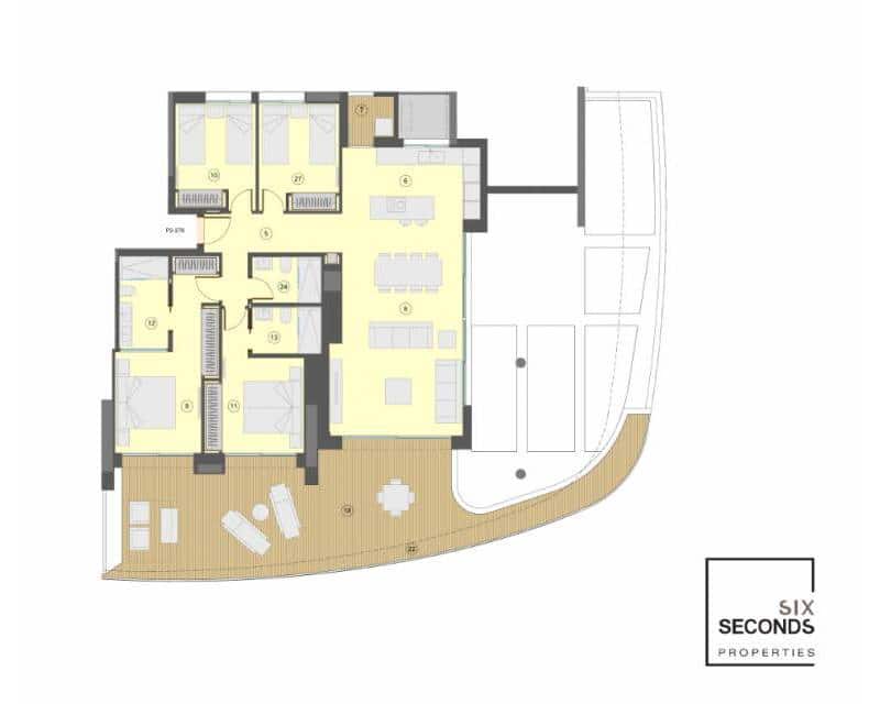 4 Zimmer Apartment zu verkaufen in Benidorm mit Pool Garage - 1.410.000 € (Ref: 7501400)