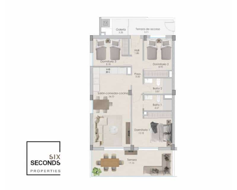 3 quarto Apartamento para venda em Santa Pola com piscina - 375 000 € (Ref: 7630365)